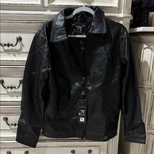 Emporio Collezion Faux Leather Black Jacket